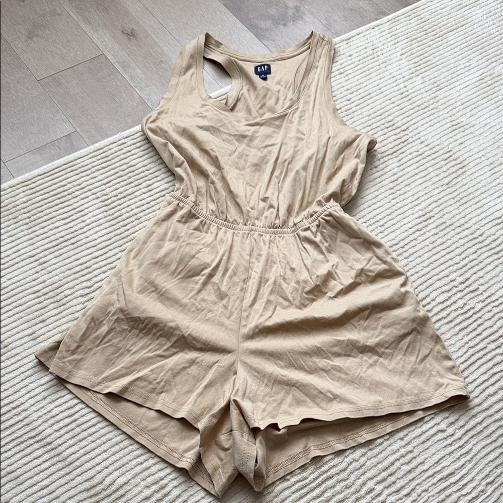 GAP Beige Sleeveless Romper